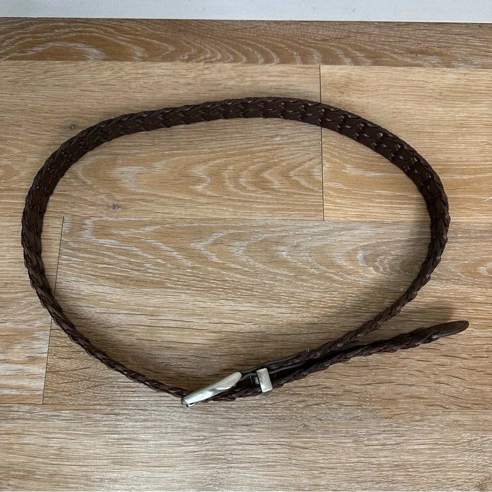 Haggar Men’s Braided Bonded Leather Rich Brown Belt, Size 36